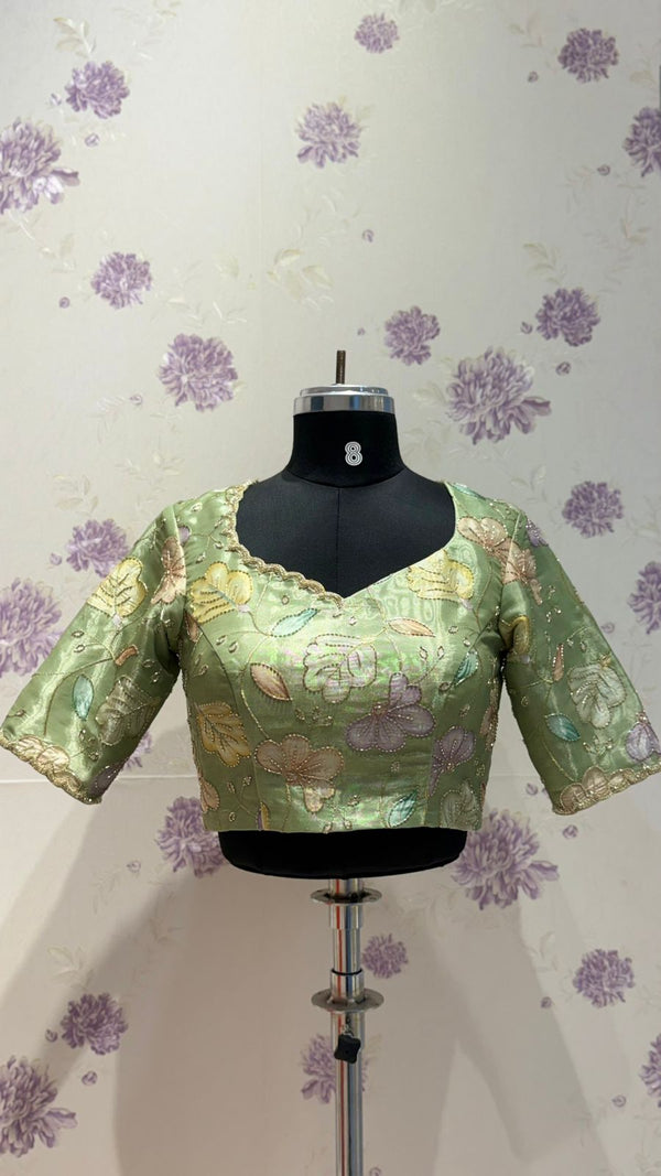 Pista Green tissue organza blouse