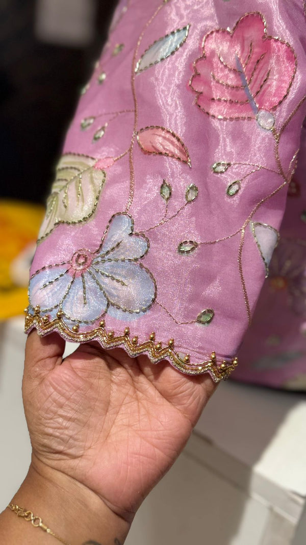 Purple tissue organza blose