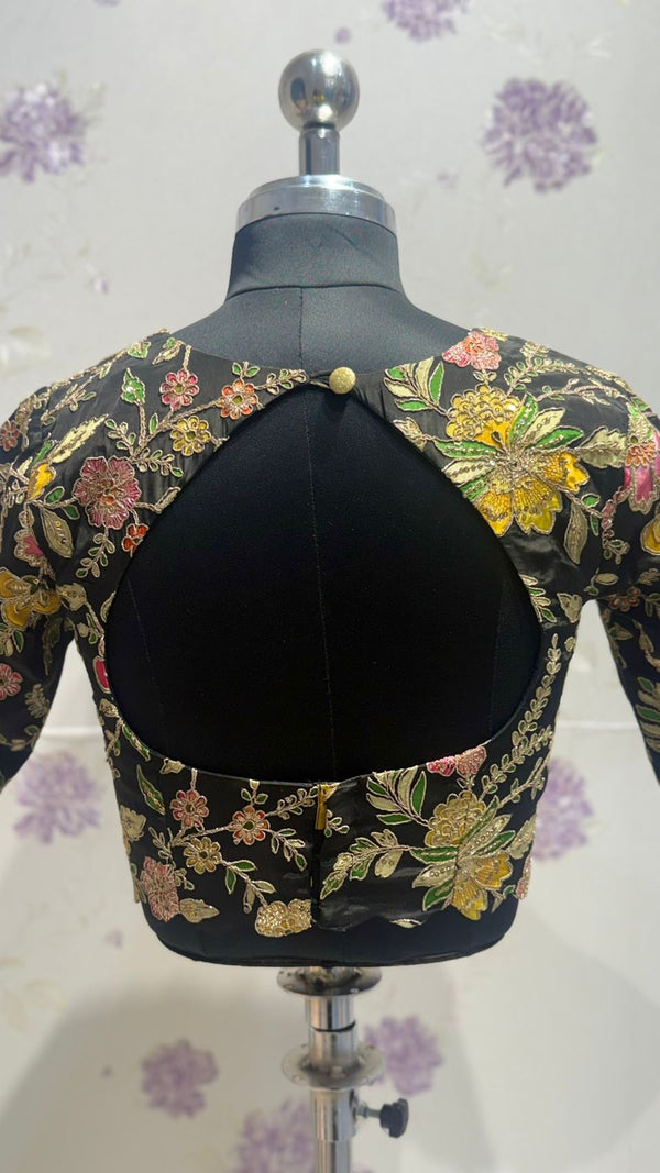 Black kalamkari blouse