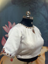 Half White Raw Silk Peacock Kundan Wedding Blouse