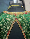 Green Brocade Blouse