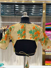 Beige and Orange Silk Embroidered Blouse