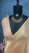 Brocade banaras saree peach color