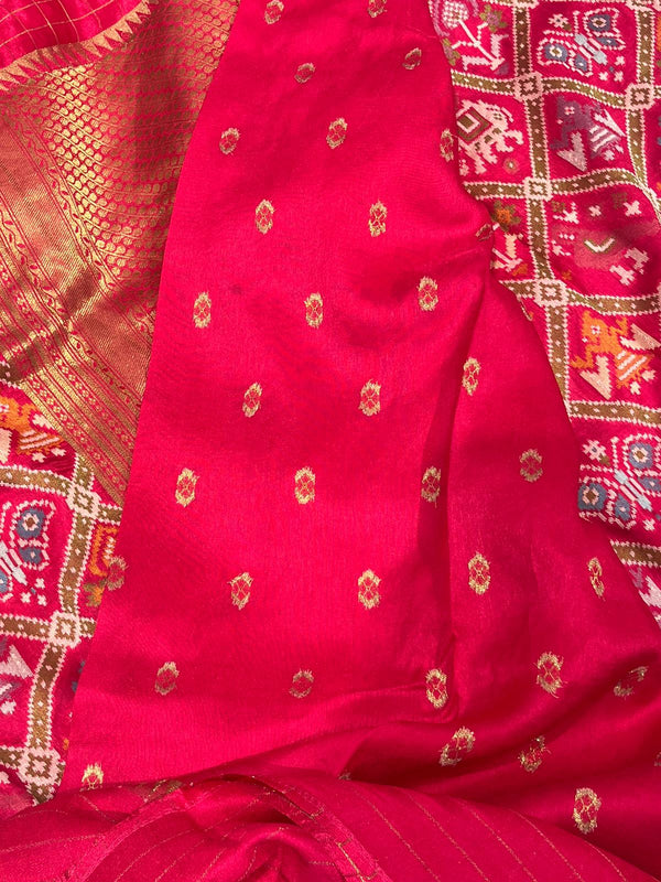 Munga Patola Saree Pink