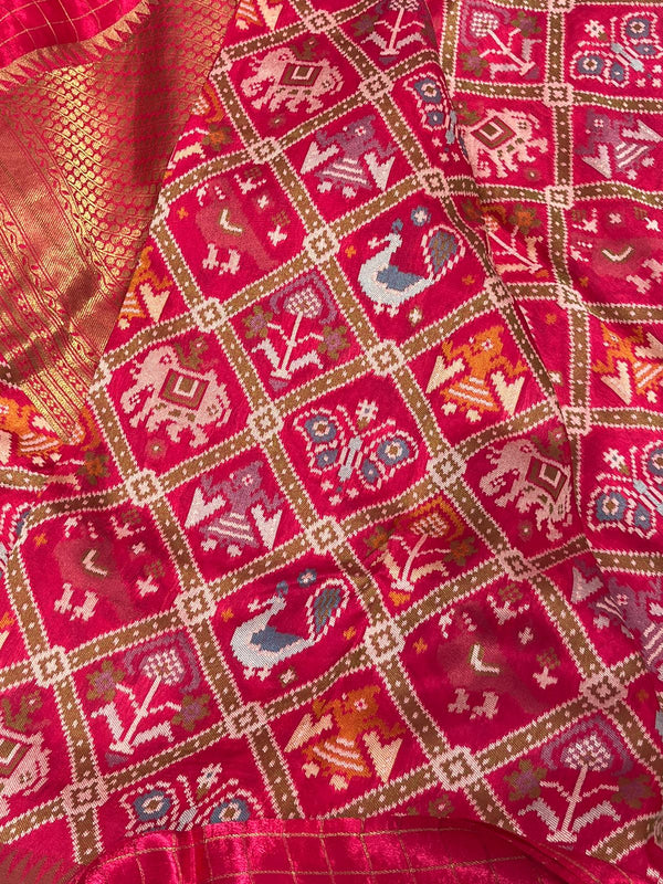 Munga Patola Saree Pink