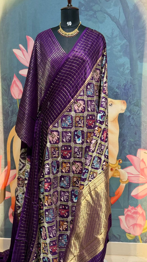 Munga patola saree purple