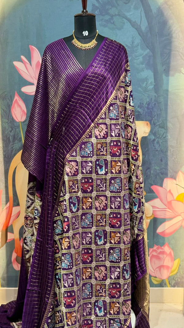 Munga patola saree purple