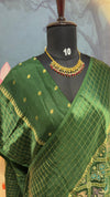 PATOLA Munga silk saree Bottle green