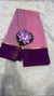 Mysore silk saree 120GSM Baby pink and purple bentex border