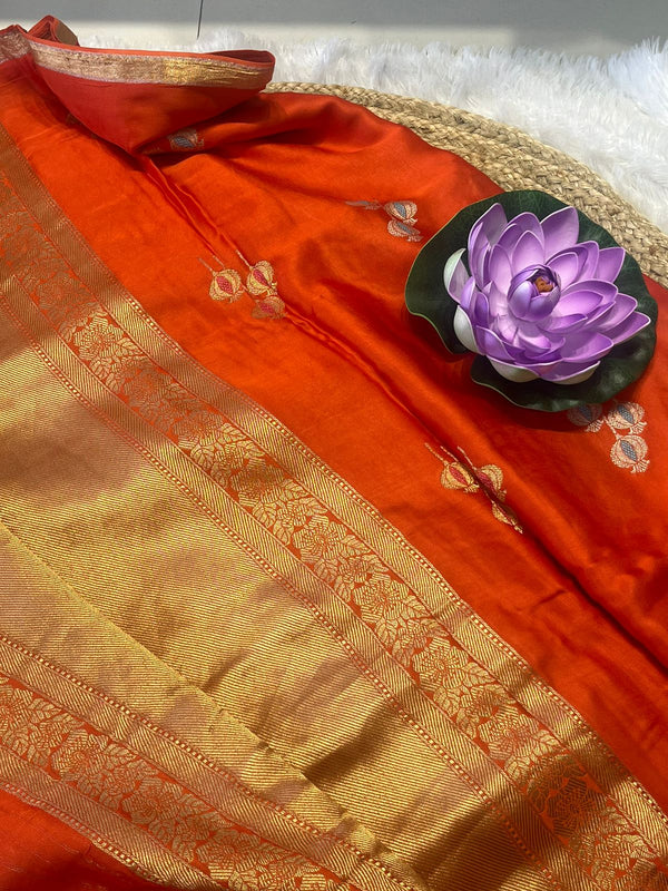 Modal Gaji Silk Sarees orange