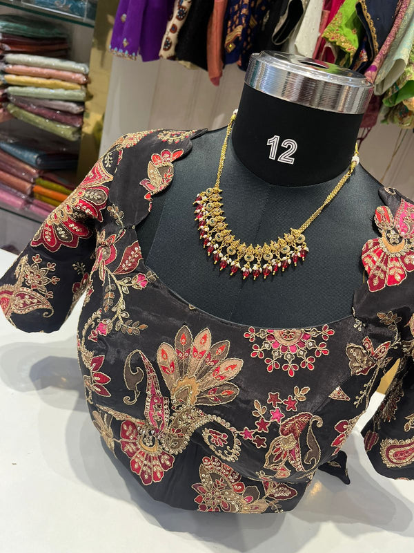 Black kalamkari blouse