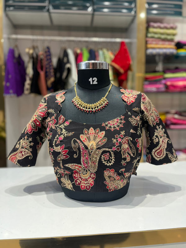 Black kalamkari blouse
