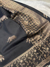 Tussur saree with elephant motive