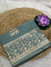 Tussur saree with elephant motive