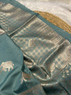 Tussur saree with elephant motive