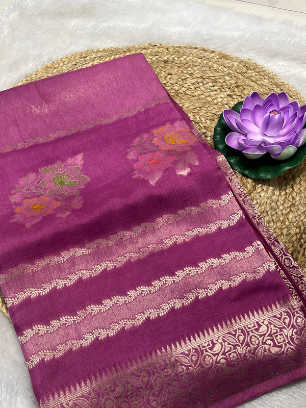 Tussur saree with meenakaari work