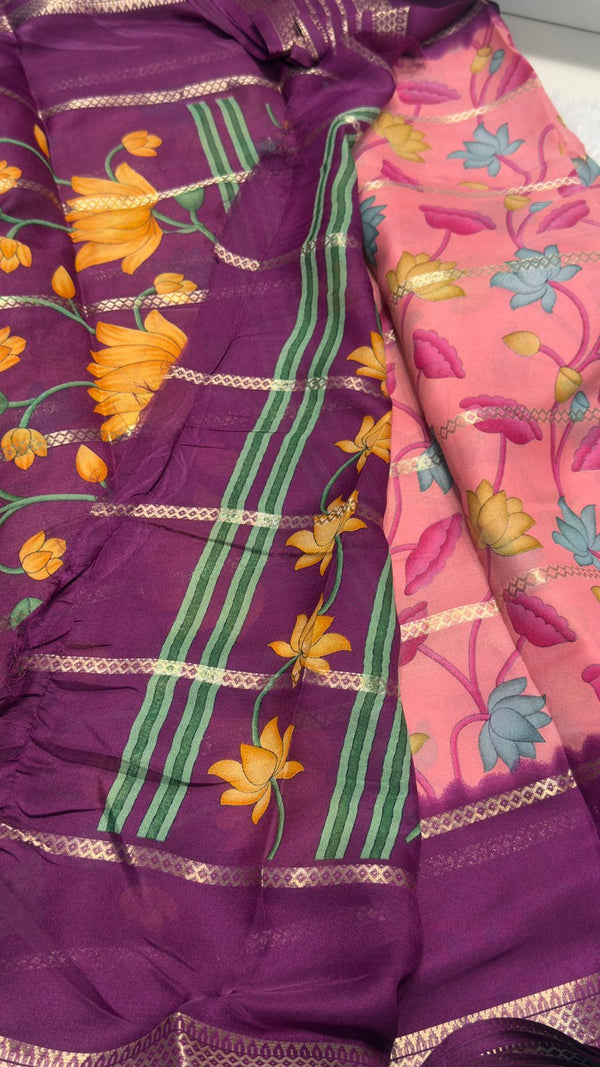printed crape silk