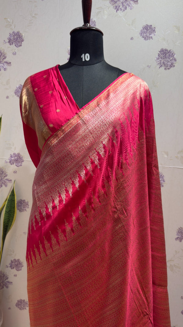 Munga silk Rising border pink