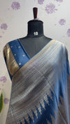 Munga silk Rising border parrot Ink blue