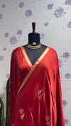 Gaji Modal saree BRICK RED