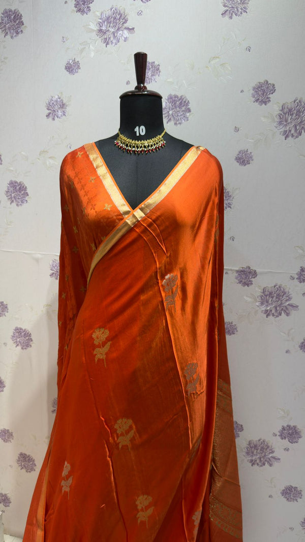 Gaji Modal saree Orange
