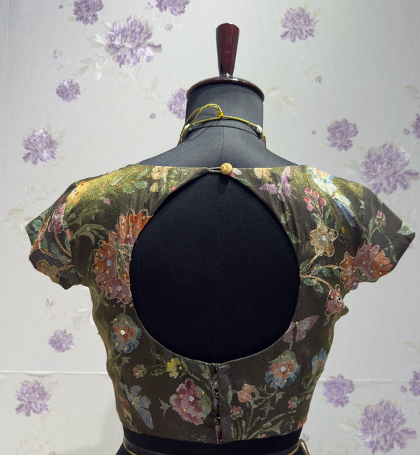 Tissue Mirror Work Blouse black