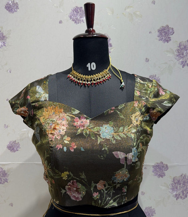 Tissue Mirror Work Blouse black