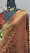 Munga brocade banaras saree Brown