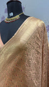 Munga brocade banaras saree Peach