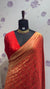 Munga brocade banaras saree Brick Red