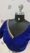 Blue velvet designer blouse
