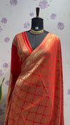 Brocade munga silk new design Red