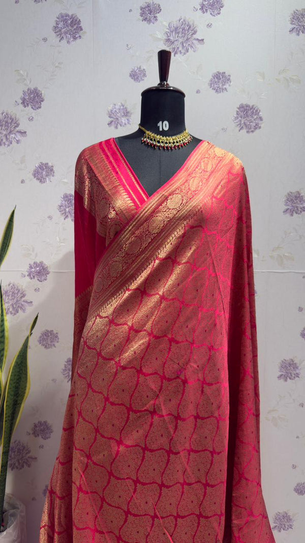 Brocade munga silk new design Pink