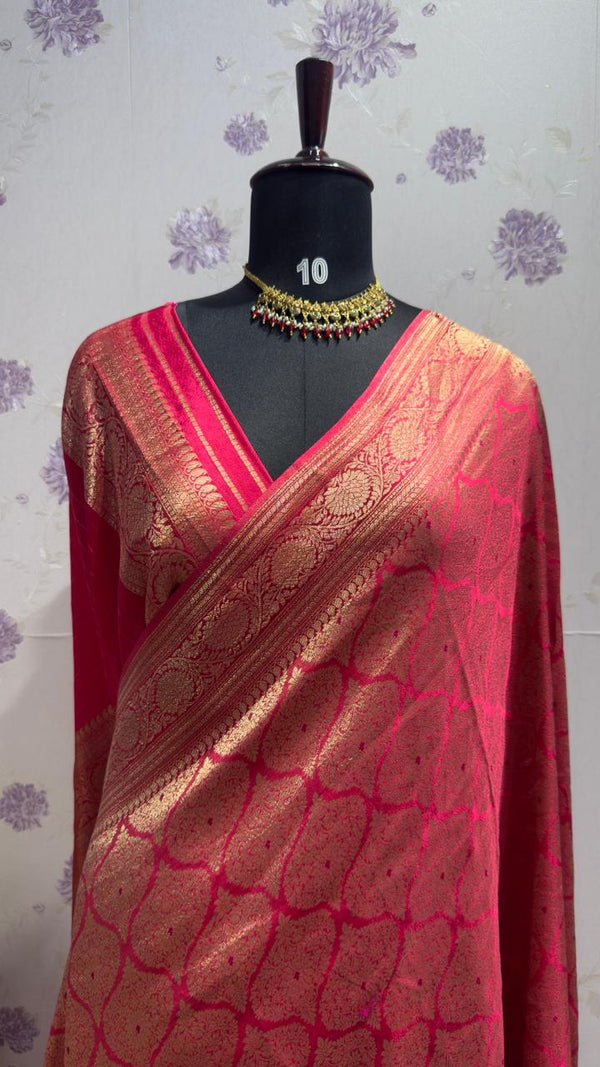 Brocade munga silk new design Pink