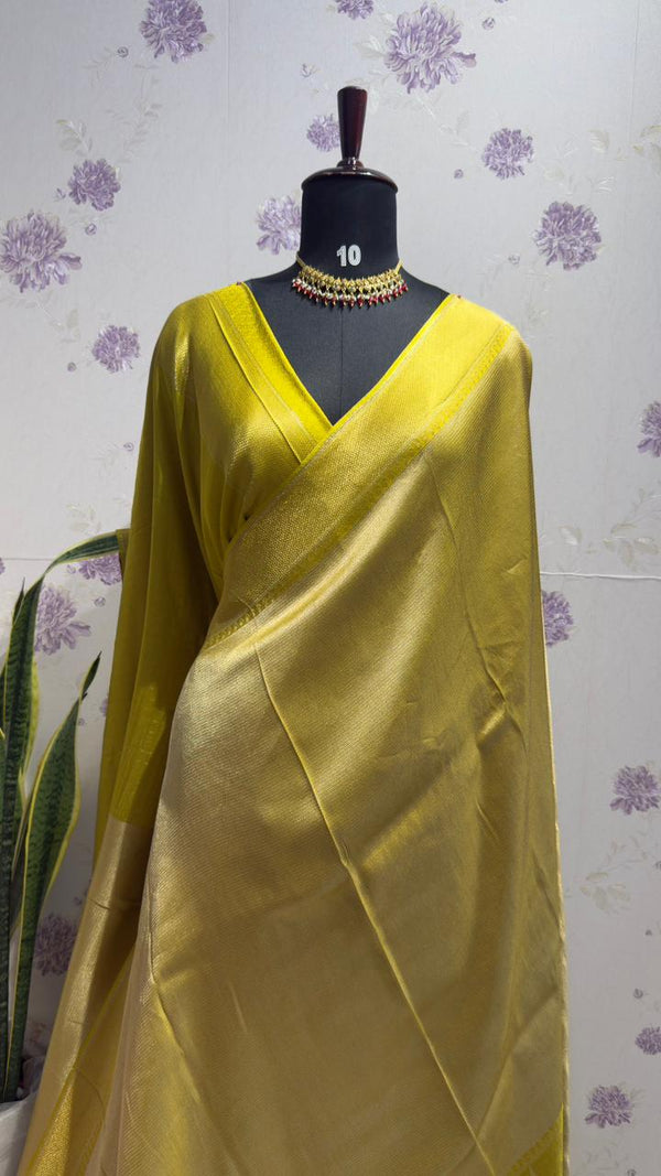 Brocade Munga Silk Temple Border Light Green