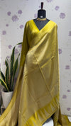 Brocade Munga Silk Temple Border Light Green