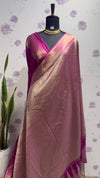 Brocade Munga Silk Temple Border Megenta Pink
