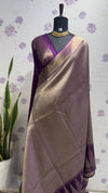 Brocade Munga Silk Temple Border Purple