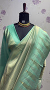 Brocade Munga Silk Temple Border Sea Blue
