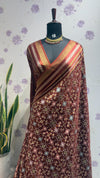 Munga patola saree brown