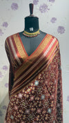 Munga patola saree brown