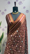 Munga patola saree brown