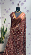 Munga patola saree brown