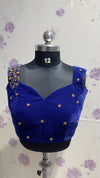 Blue velvet blouse sleeve less