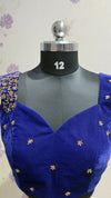 Blue velvet blouse sleeve less