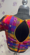 Pure silk multi color blouse with hand embroidery
