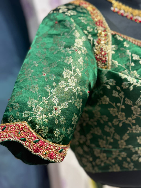 Green Brocade Blouse
