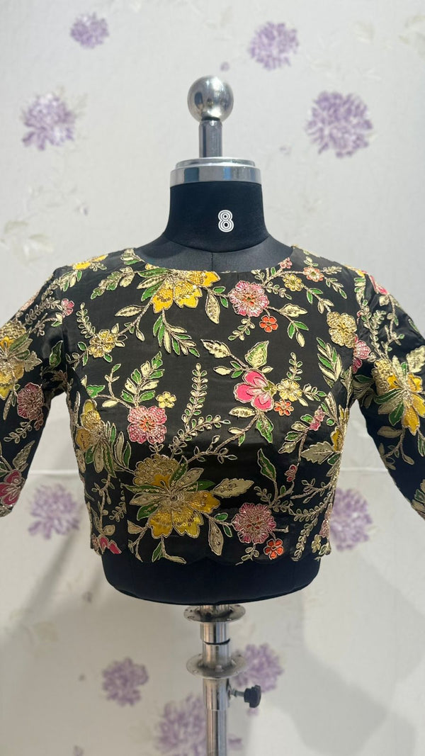 Black kalamkari blouse