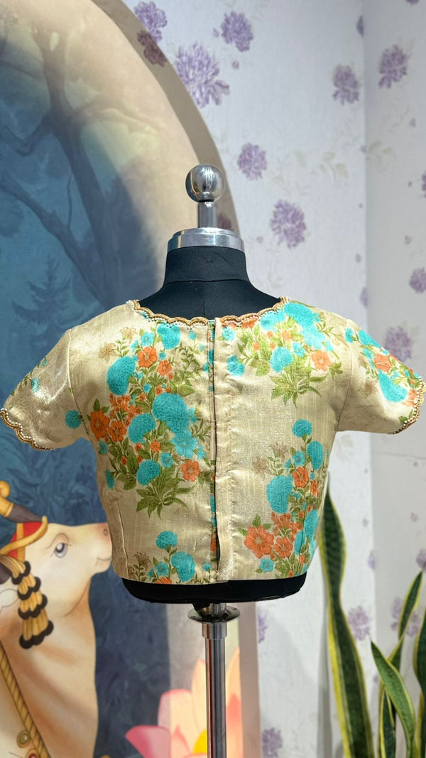 Printed Rawsilk Blouse