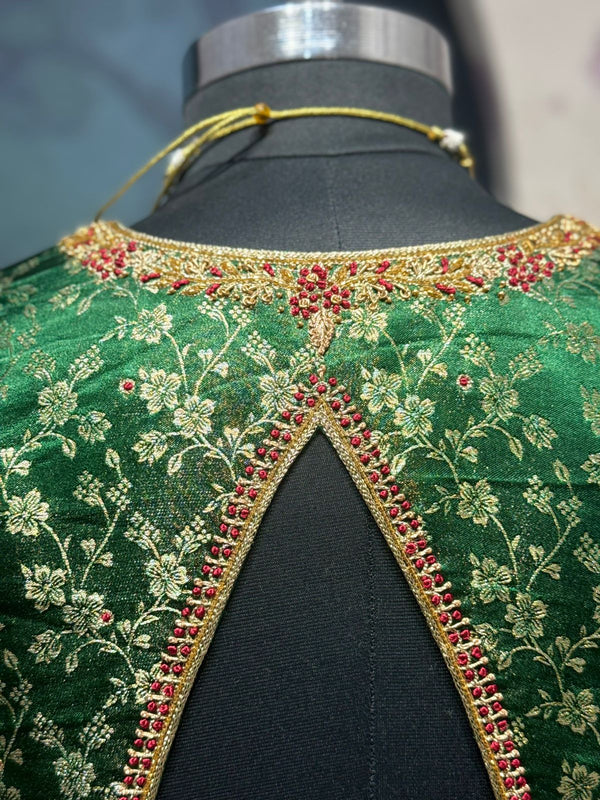 Green Brocade Blouse